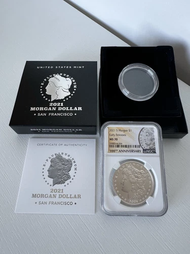 2021-S Morgan Silver $1 Dollar 100th Anniversary NGC MS70 - EARLY RELEASES! +Box