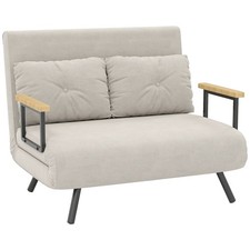 Divano Letto 3 in 1 Tessuto Effetto Velluto con Schienale Regolabile e 2