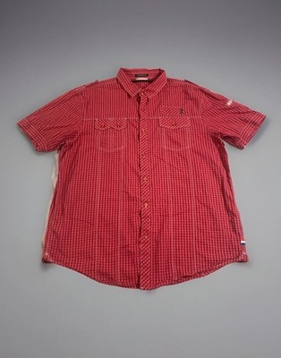 Sean John Button Down Shirt Size XXL Large Tailored Fit Red Check Men's S/S