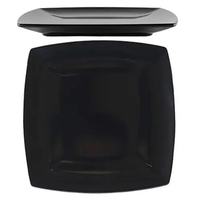 Thunder Group 29007BK 7-1/4'' x 7-1/4'' Classic Black Melamine Plate - 1 Doz