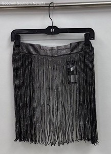 Hot & Delicious Women's Black and Silver Tone Skirt - Size M