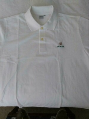 Rolex Swag New Old Stock AD Event Golf Shirt White Size L