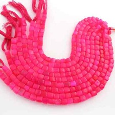 1 Strand Pink Chalcedony Faceted Cube Briolettes - Pink Chalcedony Box Beads 6mm