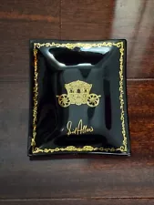 Vintage 1950s Sid Allen's Englewood Cliffs NJ Black Glass Promotional Ashtray