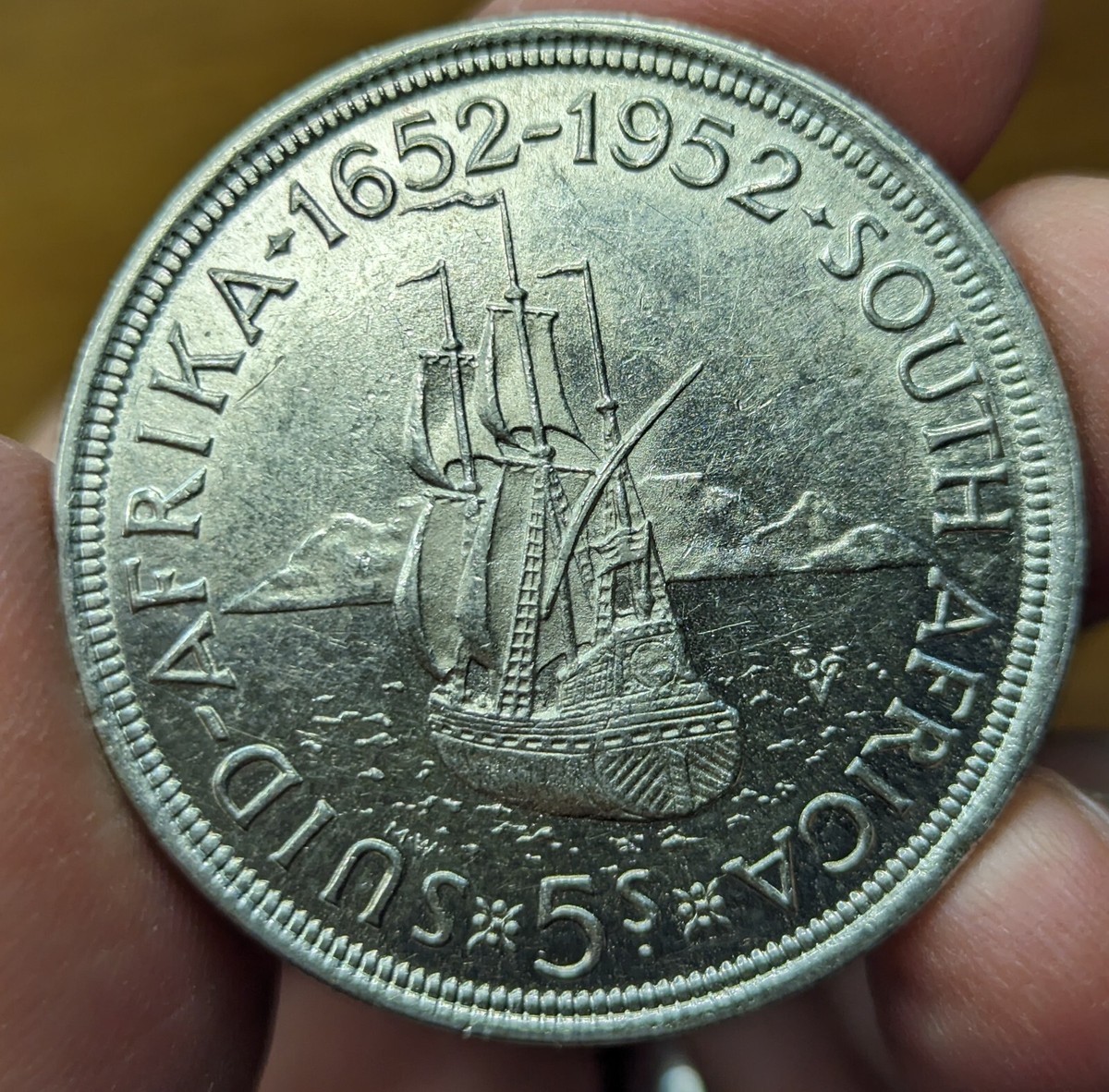 1952 South Africa 5 Shilling Silver Coin | eBay