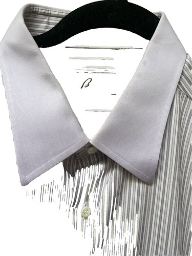BRIONI BARNEYS NEW YORK シャツ Brioni Shirt Mens 16 41 White Purple Striped French Cuff Button Up