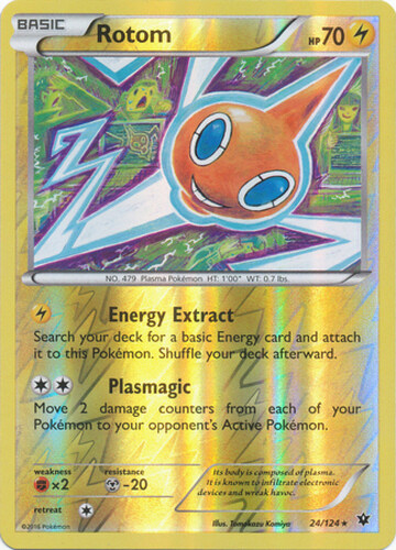 1x (LP) Rotom - 24/124 - Rare - Reverse Holo XY Fates Collide Pokemon