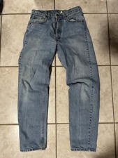 Vintage 90s Levis 550 Relaxed Fit Red Tab 32x32 USA Made Medium Wash