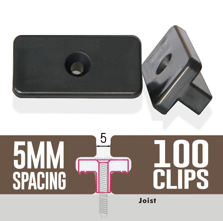 100 Composite Decking Clips Fixings T-clips Plastic Fasteners 100 BAG