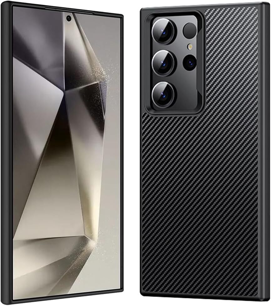 For Samsung S23 S24 S25 Ultra Shockproof Carbon Fiber PC Case Mag Safe Cover