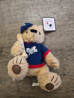 2002 Vtg MLB Los Angeles Dodgers Good Stuff Brown Bear Plush Stuffed Toy w Tag 