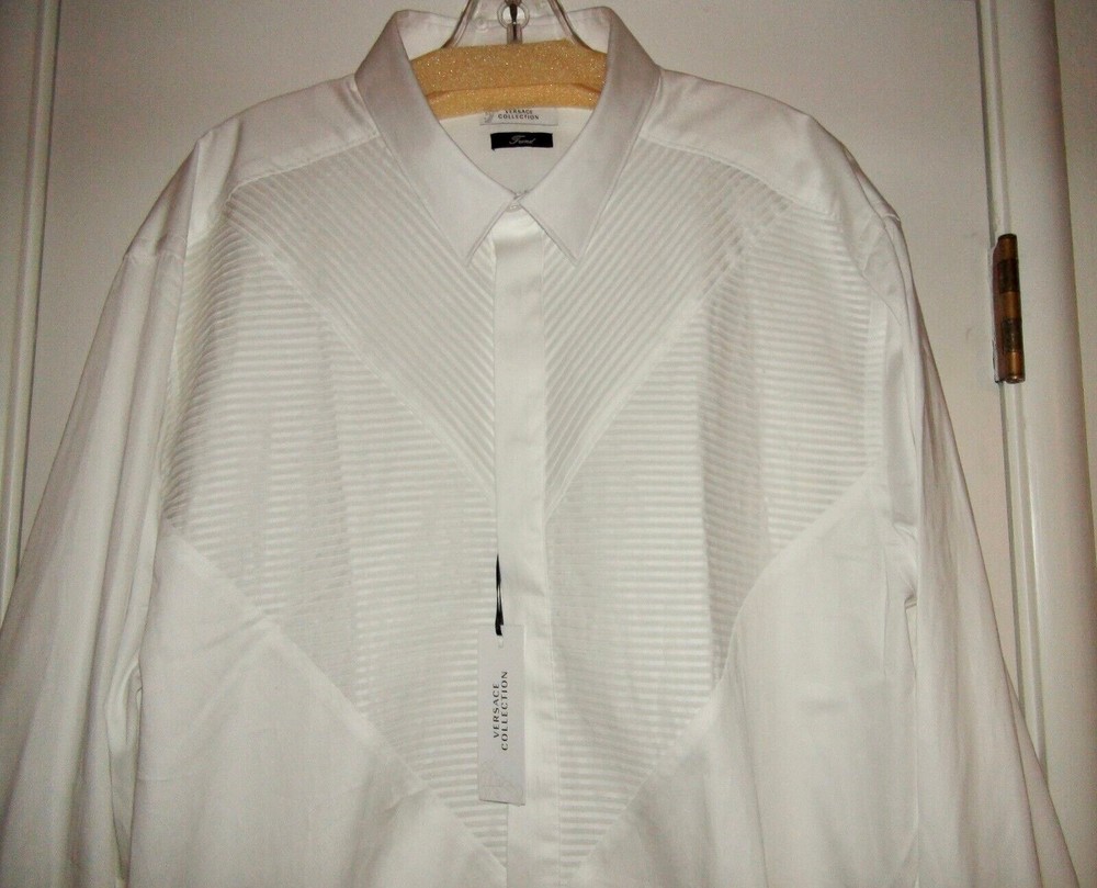 Versace Collection Camica Trend White Dress Shirt Size 19