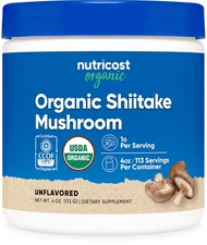 Nutricost Organic Shiitake Mushroom Powder 4 oz - Gluten Free, Non-GMO
