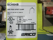 (10) Erico Caddy SCH64B One Piece Strut Clamp 3-1/2" EMT/RIDGID NEW! Fresh Stock