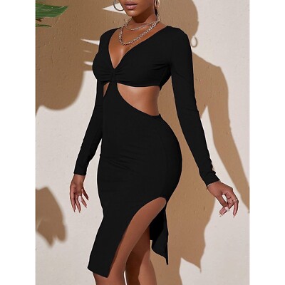 black v cut dress Final Sale Plus Size V-Neck Gown with Puffed Sleeves in Black Velvet