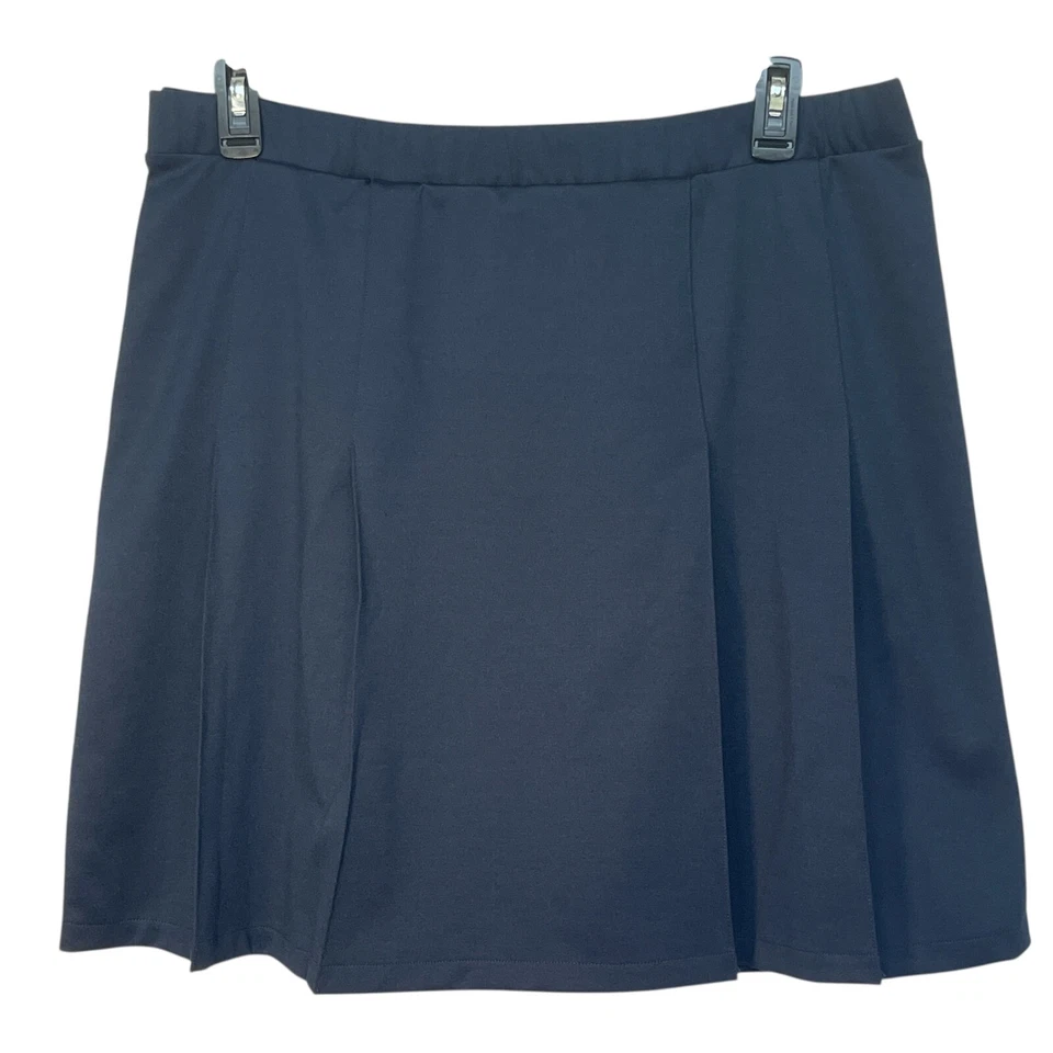 Falda adaptativa Lands' End para mujer talla 14 azul marino cierre magnético plisado Foto 2 de 4