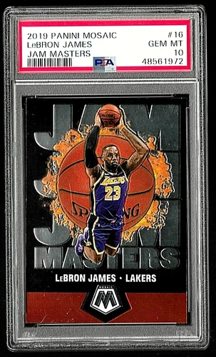 2019 PANINI MOSAIC BASKETBALL CARD #16 LEBRON JAMES PSA 10 JAM MASTERS LAKERS