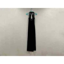 Dave Johnny Black Velvet Beaded Y2K Vintage VTG Gown 11/12 Back Slit