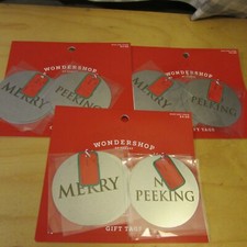 NEW 12 Wondershop Target Metal Name Gift Tags Christmas No Peeking & Merry