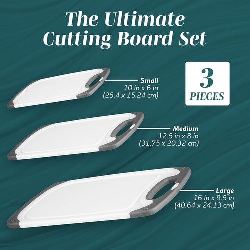 Cutting Boards for Kitchen - BPA-Free Chopping Board - Different Sizes & Non Sli