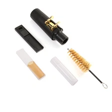 Alto Sax Saxophone Mouthpiece + Cap Cork Grease Buckle Reed Case Cleaning Brush