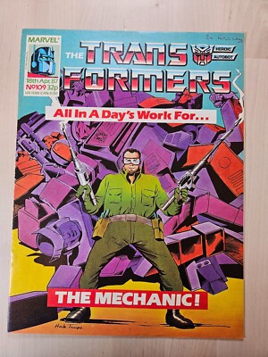Transformers Issue 109 UK Edition April 1987 Marvel Comics The Mechanic Sleeved