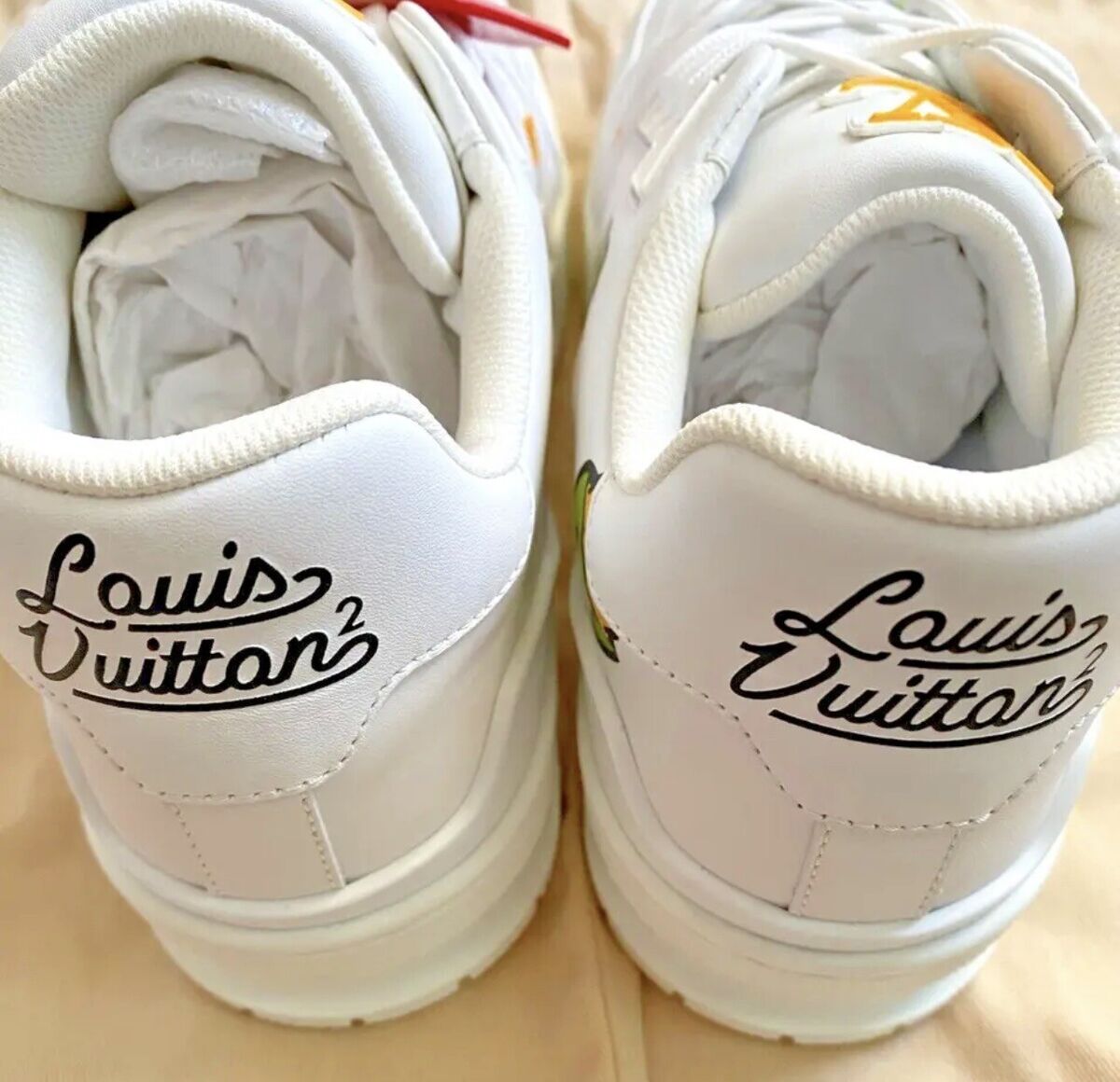 Louis Vuitton x Nigo Duck LV Trainer White 1A9JCC Men Size Louis Vuitton x Nigo Duck LV Trainer White 1A9JCC Men Size