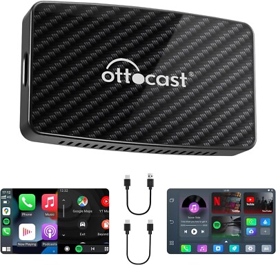 Ottocast Play2VideoPro AIBOX Car TV Streamer Wireless Carplay&Android Auto 5 APP