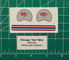 1983 Chicago (the) Blitz USFL Football Gumball Helmets *DIECUT DECALS ONLY*