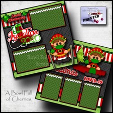 ELF ISOLATION Christmas quarantine 2 premade scrapbook pages paper CHERRY 0211