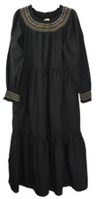 NEW Universal Thread Gray Smocked Tiered Balloon Long Sleeve Maxi Dress Medium