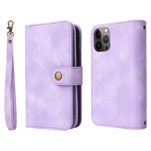 For iPhone 14 13 12 11 Pro Max Leather Wallet Case Zip Card Lanyard Flip Cover - Picture 29 of 33
