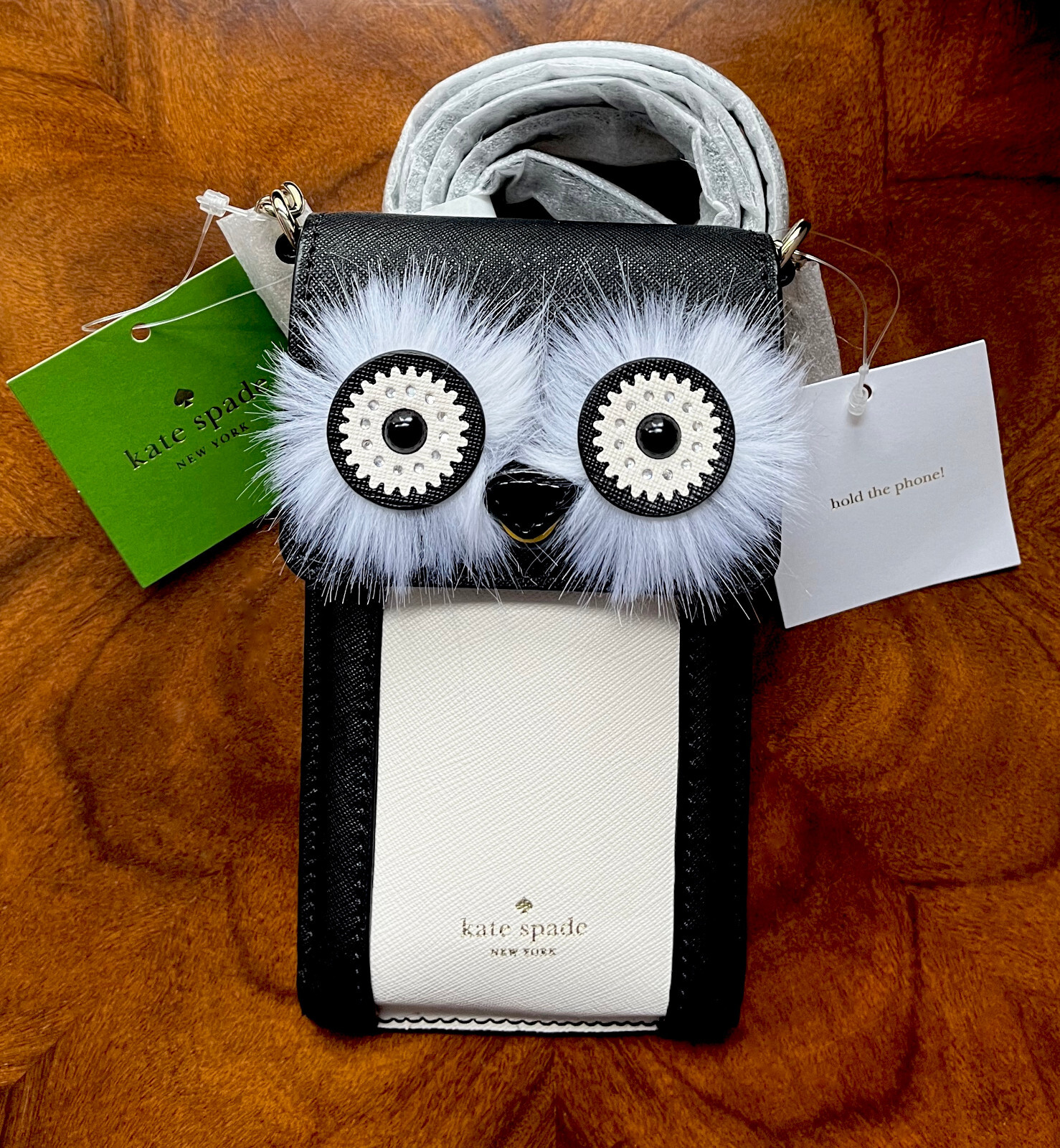 NWT Kate Spade 2019 Penguin Embellished Leather Phone Crossb