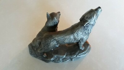 Figurines Loups En Biscuit Céramique Doc Holliday - Prêtes à Peindre - Excellent état - Fabriqué Aux USA