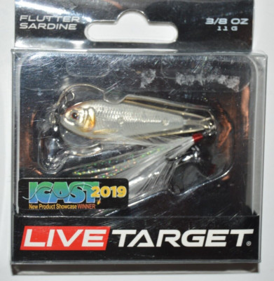live target flutter sardine 1.75'' 3/8oz flutterin jig jigging spoon silver pearl