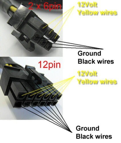 12pin auf Dual 6Pin Pci-E PSU Modular Kabel 2 Corsair Ax Serie AX850 AX750 AX650 - Bild 6 von 7