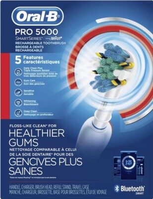 Oral-B Pro 5000 SmartSeries Power Rechargeable Electric Toothbrush - White