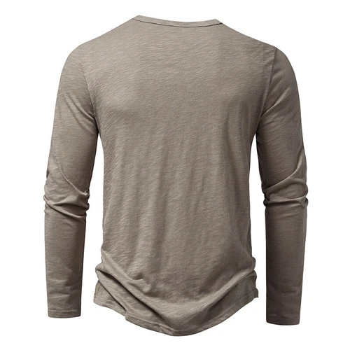 Men T Shirts Long Sleeve T-shirt Mens Henley Neck Daily Wear Casual Basic Top AU - Picture 10 of 41