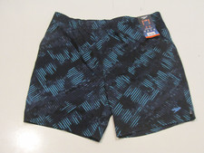 SPEEDO Dark Blue Pattern Lined Tech Volley Shorts NWT MENS Size Medium M