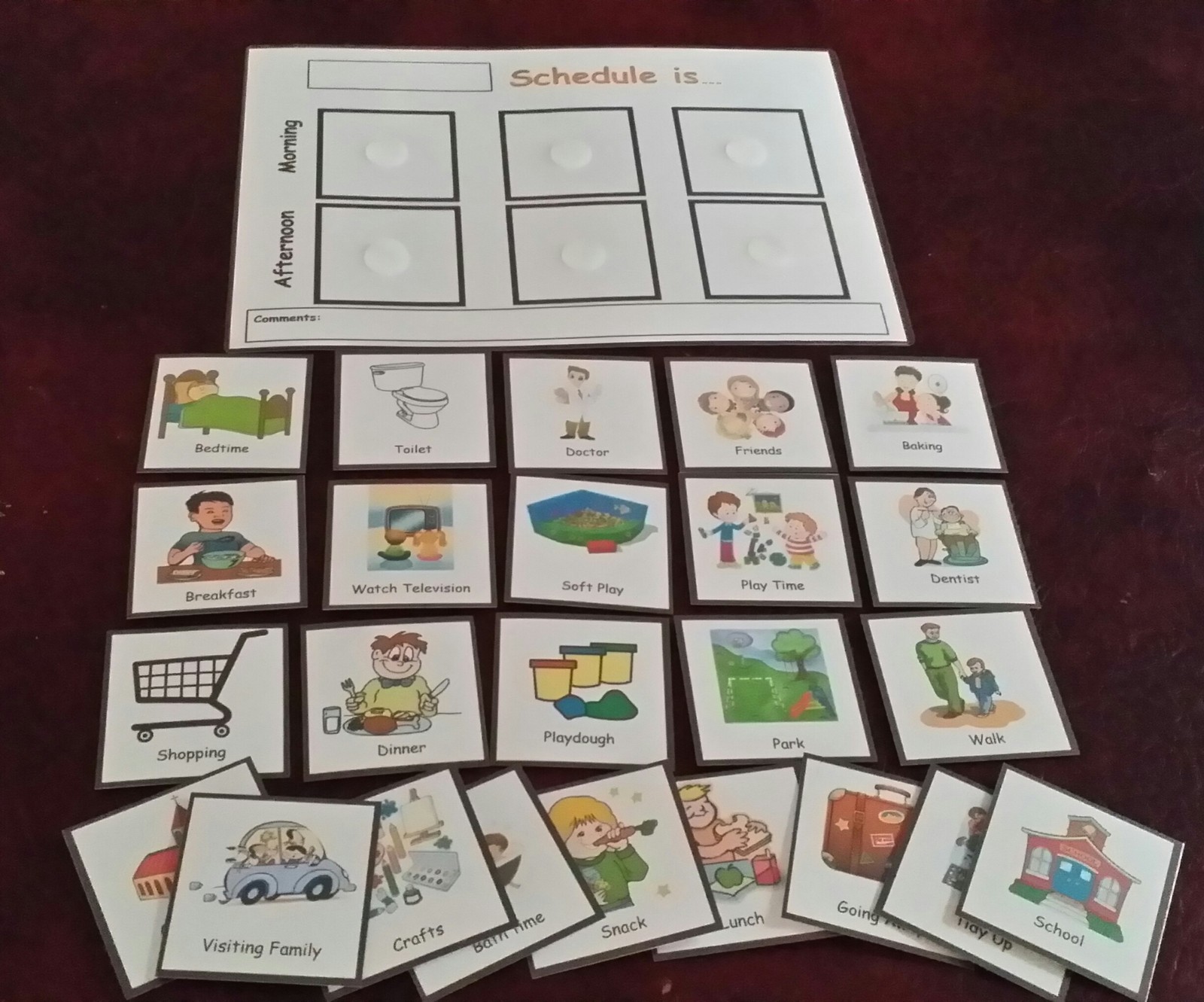 Daily Schedule Board + Pecs - CHILD'S Routine - Special needs ...