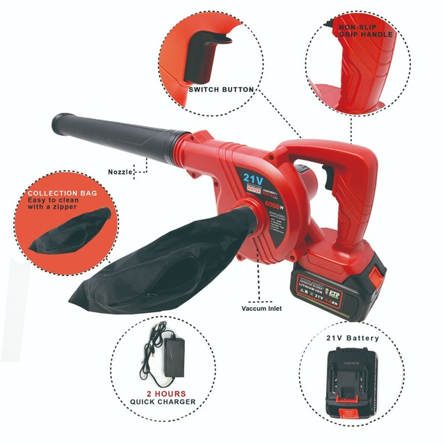 21V Lithiumion 2 Batteries cordless 2in1 Blower Vacuum eBay