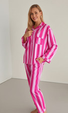 Indian Cotton Striped Print PJ Set Bridesmaid Pajama Set Women Nightwear Suit