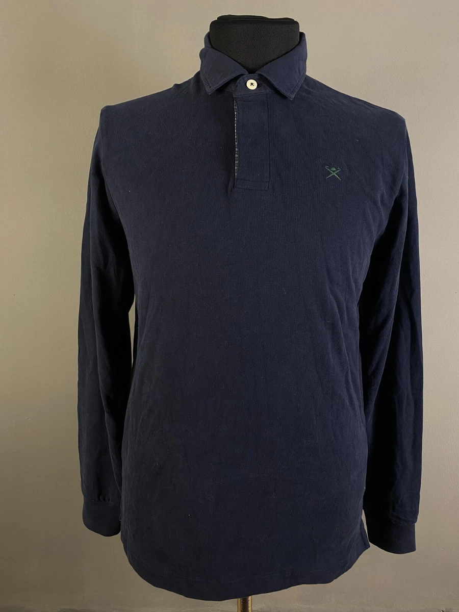 HACKETT LONDON Mens Polo Long Sleeve Polo Shirt Blue Size M eBay