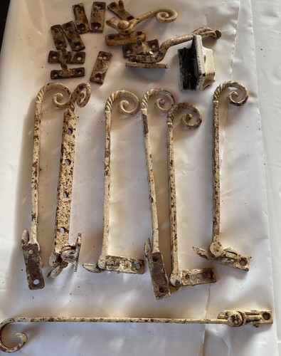 Joblot Antique Cast Iron Window Handle Latch Spiral Monkey Tail Casement English