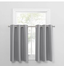 Pony Dance Small Window Curtains Thermal Insulated Blackout 2panels 42x36 Silver