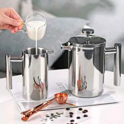 350/1000ML Edelstahl Kaffeebereiter French-Press-Filter Tee Kaffee Kolbenkrug