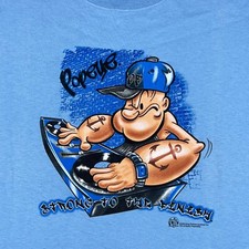 NOS vintage 2006 POPEYE STRONG TO THE FINISH T-Shirt SMALL dj cartoon hip hop