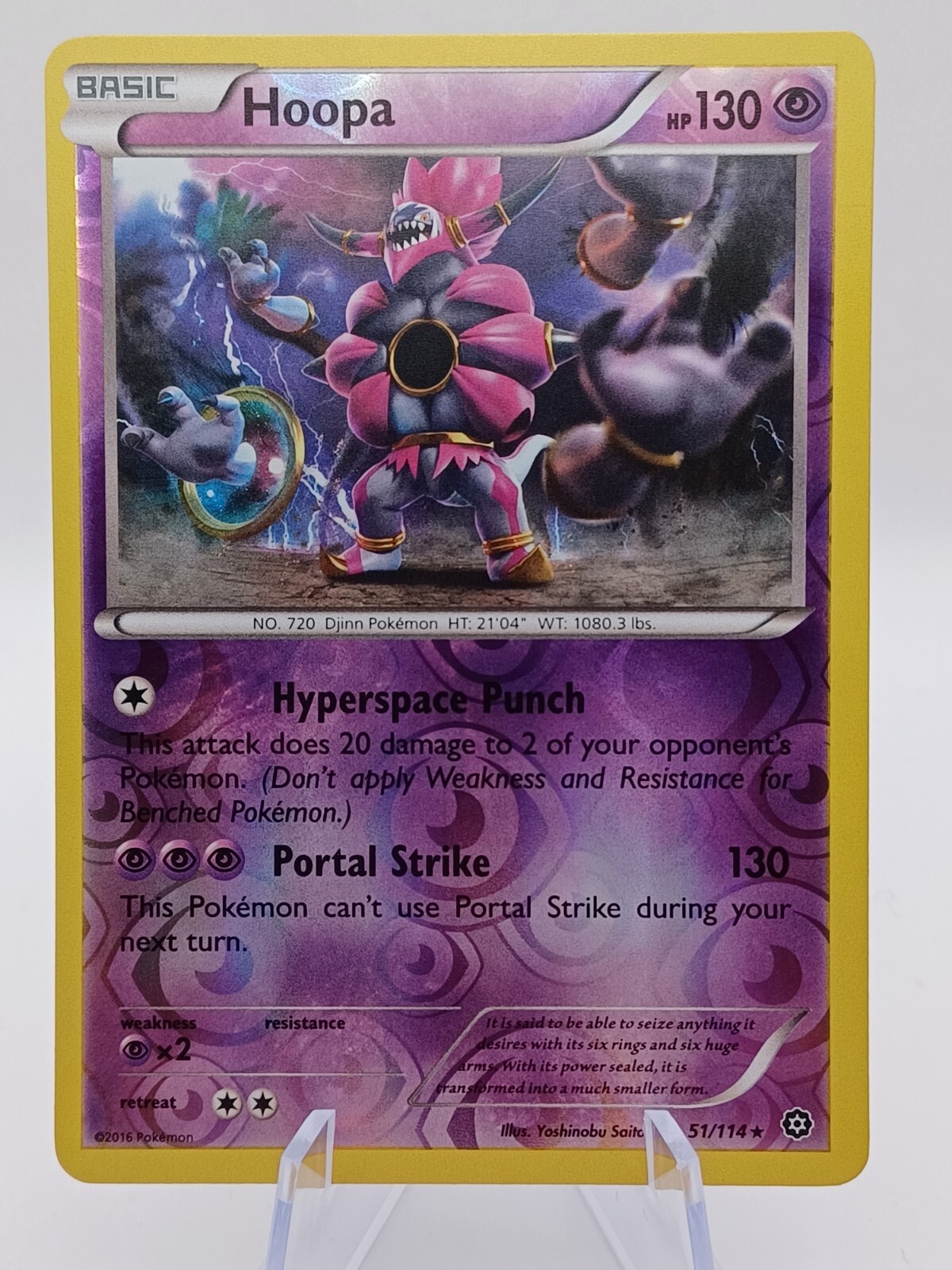 Pokemon TCG - Hoopa 51/114 - XY Steam Siege - Reverse Holo Rare - Near Mint