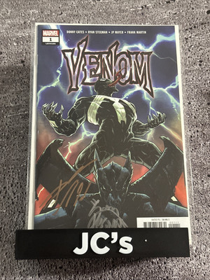 VENOM #1 CVR-A RYAN STEGMAN REGULAR KEY ISSUE DUAL SIGN STEGMAN/CATES COA   
