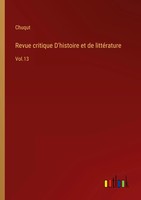 Chuqut | Revue Critique D'histoire Et De LittéRature | Taschenbuch | FranzöSisch